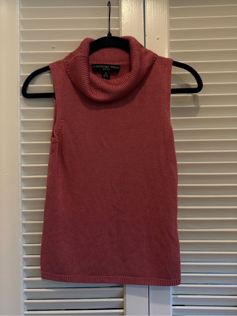 Vintage Josephine Chaus Sleeveless Turtleneck Sweater - Rose